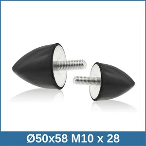 Typ PD Ø50x58 M10x28 NK 55° Shore Parabelpuffer Gummi-Metall-Puffer - Picture 1 of 2