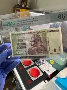 PMG Zimbabwe 50 Trillion Dollars Banknote, AA/2008, P-90, GEM UNC, 66 EPQ - Picture 1 of 9