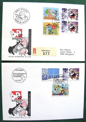 1992 Switzerland Comics Festival Sierre Intl. FDC. BernCancel - Image 1 of 2