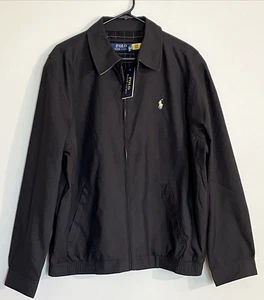 ¡Nuevo! Polo Ralph Lauren Hombres L Negro Bi-Swing Chaqueta Cortavientos Bombardero Forrado Logo - Imagen 1 de 11