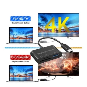 Trwały wysokiej jakości plastikowy kompaktowy smukły design czytnik kart USB-C - Zdjęcie 1 z 12
