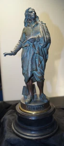 Antique C 1885 Bronze Gilbert JOHN MILTON POET Mantle Clock Topper Accent Statue - Picture 1 of 7