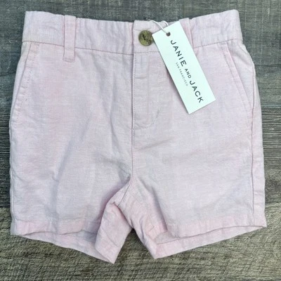 Pantalones Cortos Janie & Jack Niños Lino Algodón Rosa Talla 6-12 Meses Nuevos Con Defecto Foto 1 de 4