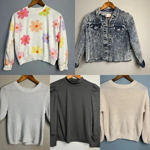 Bundle of 4 Old Navy GB Kids Floral Sweatshirts Crew Neck Pullover Comfy Size L - Picture 1 of 12