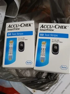 Accu-chek Smart View Test Strips 2 Boxes Of 50 Each Total Of 100 New And Sealed - Picture 1 of 2