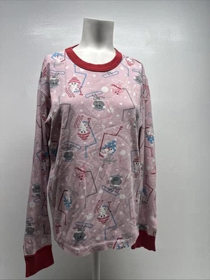 Hanna Andersson Cat Pajama Top Shirt Long Sleeve Cotton Pink Women's Size Medium - Image 1 of 4