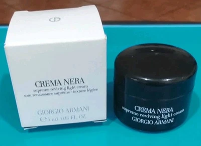 GIORGIO ARMANI Crema Nera Supreme Crema Ligera Reviving .16 OZ/5 ml Talla de Prueba NUEVO Foto 1 de 4