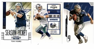 TONY ROMO 3 DIFFERENT FOOTBALL CARD LOT DALLAS COWBOYS NFL - Picture 1 of 2