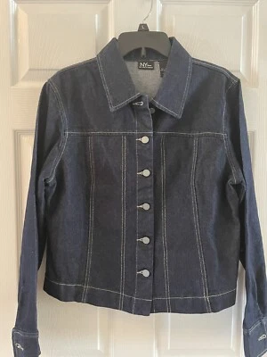 New York & Co Jeans Chaqueta Camionero Lavado Oscuro Mujer Grande Foto 1 de 4