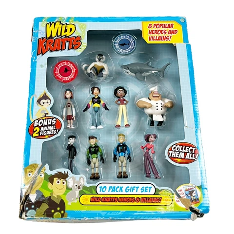 Wild Kratts 10 Pack Action Figure Gift Set Heroes & Villains NEW DAMAGED BOX Cover