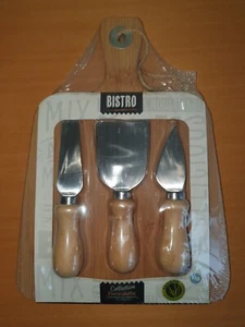 Käsebrett 4-teilig mit 3 Messern Bambus L 26 cm NEU! OVP! - Bild 1 von 3