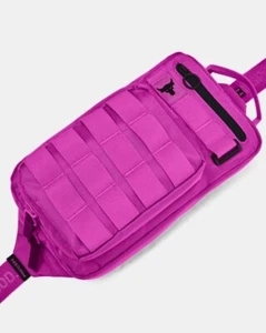 Under Armour Unisex Project Rock Waist Bag Crossbody Sling 1376457-572 Magenta - Picture 1 of 6