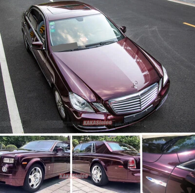 Stretchable Metallic Car Pearl Glossy Glitter Chrome Vinyl Wrap Paint Sticker US - Image 1 of 4