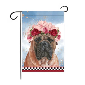 Bandera de jardín floral Bullmastiff doble cara 12 x 17 pulgadas - Imagen 1 de 1