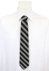 POLO BY RALPH LAUREN Tie Men's 149 X 9 CM Tied Silk Striped Black - Picture 1 of 10