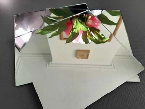 10 Mosaik Silber Spiegelglas verschiedene Größen, 1,8 mm stark, Art & Craft. - Bild 1 von 20