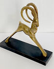 Modernist Hollywood Regency Brass Ram Gazelle Sculpture ? Bookshelf Figure