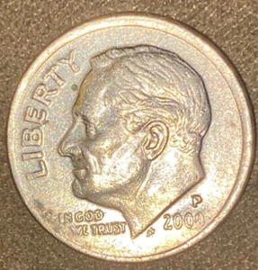 2000 P Roosevelt Dime/MISALIGNED ERROR - Picture 1 of 4