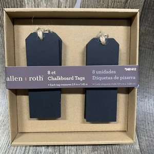 Chalkboard Tags 8ct Hanging Wooden Mini Signs, Vertical Style 3.9” X  1.45” - Picture 1 of 1