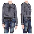 Sass And Bide There And Back Oh Yes Gray Fitted Crop Motorcycle Jacket Size 6