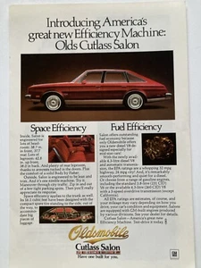 1979 Oldsmobile Cutlass Salon Print Ad Efficiency Machine - Picture 1 of 2