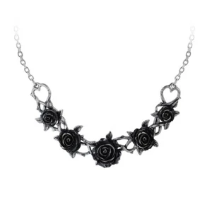 Alchemy Gothic Black Rose Briar Choker Necklace Pewter Vampire Victorian Metal - Picture 1 of 2