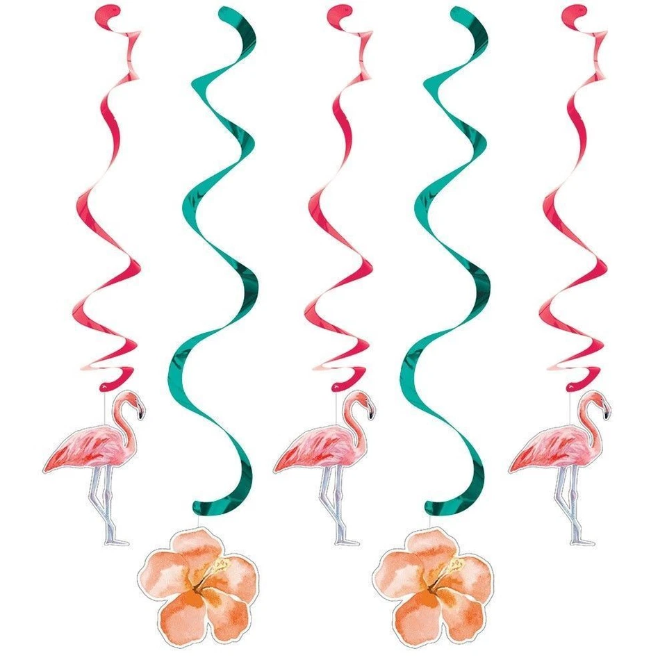 Island Oasis 5 Ct Dizzy Danglers Hanging Decorations Summer Luau Pool Party Flam - Image 1 of 1