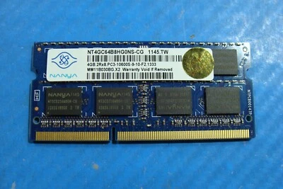 Dell 14R N4110 Nanya 4GB SO-DIMM PC3-10600S Memory RAM NT4GC64B8HG0NS-CG - Image 1 of 2