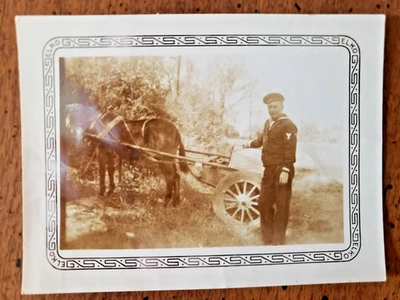 FOTO ANTIGUA DE UN HOMBRE CON UN CARRO TIRADO POR CABALLOS, ELISABETHTOWN, NC, AÑOS 1910 Foto 1 de 2