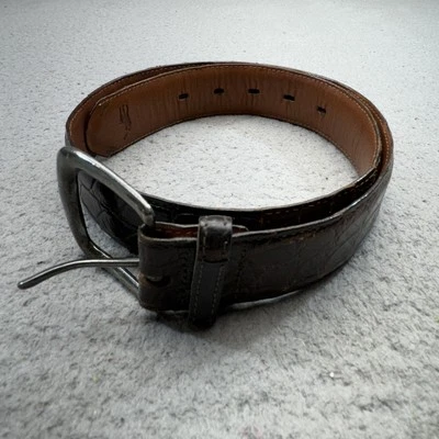 Vestido Vintage Polo Ralph Lauren Cinturón Caimán Marrón Para Hombre 30 Repujado Años 90 Foto 1 de 4