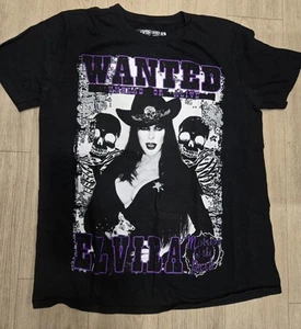 Elvira Wanted T-Shirt Black Size Large - Picture 1 of 5