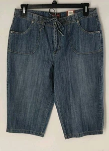 Duck Head Distressed Blue Denim, Drawstring Waist Bermuda Shorts. Size 14P - Picture 1 of 6