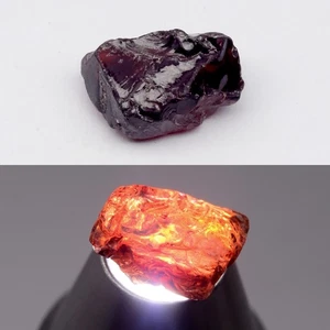 π 5.49ct 11.2x7mm Rough Natural Reddish Orange Garnet - Africa Gemstone - Picture 1 of 6