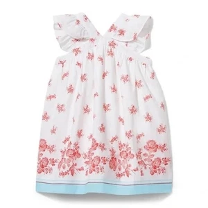 Janie & Jack Girls Youth 4 100% Cotton Floral Ruffle Strappy Summer Spring Dress - Picture 1 of 10