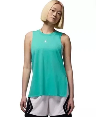 Nike By Jordan Women's Sports Diamond Tank Top Sz. L NEW FB4629-392 GREEN. - Image 1 of 4
