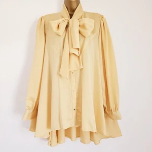 NUEVA Blusa Blusa Túnica Ex DOROTHY PERKINS 8-20 Arco Botón Frontal Amarillo Dorado - Imagen 1 de 6