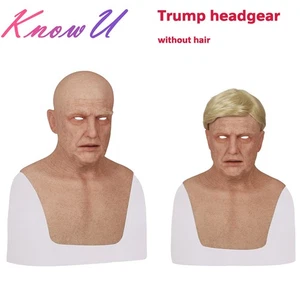 KnowU Trump headgear Old Men Realistic Silicone Masquerade Full Head Tricky - Picture 1 of 11