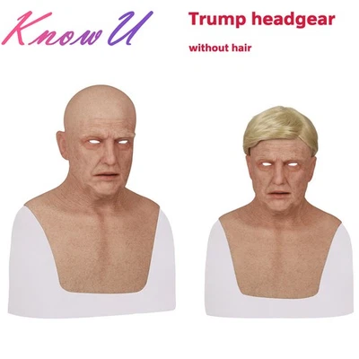 KnowU Trump headgear Old Men Realistic Silicone Masquerade Full Head Tricky - Image 1 of 4