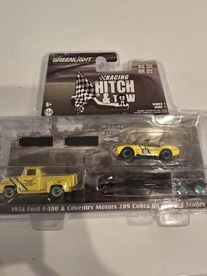 Greenlight CHASE Green Machine Hitch & Tow 1954 Ford F100 & 289 Cobra w/ Trailer - Image 1 of 4