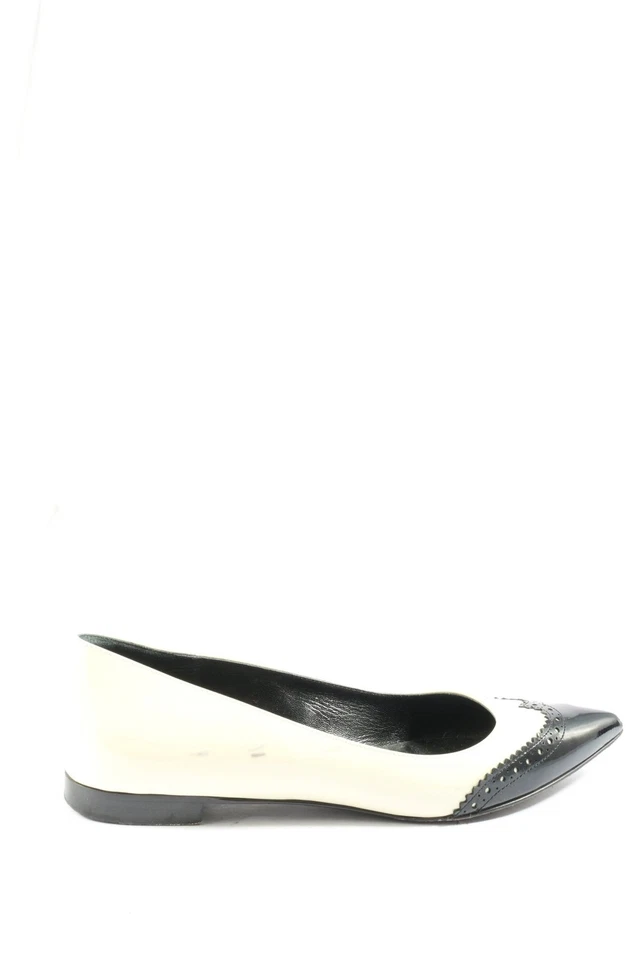 SAINT LAURENT Bailarinas plegables Mujeres Bailarinas Talla EU 37.5 blanco-negro - Imagen 1 de 4