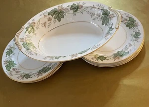 NORITAKE CHINA DAPHNE 5312 VEGETABLE BOWL & 6 SALAD DESERT PLATES VINTAGE SET - Picture 1 of 10