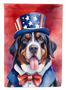 Greater Swiss Mountain Dog Patriotic American Flag Garden Size DAC5731GF - Picture 1 of 3