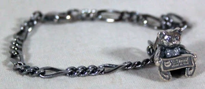 RARE! 1993 STERLING SILVER STEIFF CLUB BEAR CHARM & 7" LONG BRACELET NEVER WORN - Picture 1 of 3