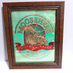 Moosehead 10" x 12" Canadian Lager Beer Wall Sign Plaque In Wood Fram - Picture 1 of 7