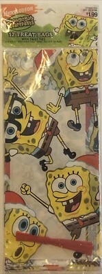 Spongebob Squarepants Party Treat Bags 12-pk Christmas Nickelodeon NOS 2006