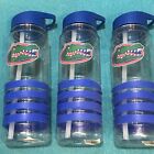3 NOS UF Florida Gators Water Bottles Official Collegiate Sticker Rubber Grip