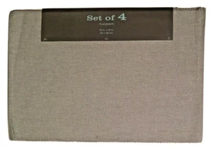 Grey Gray Fabric Placemats Set of 4 Farmhouse - Picture 1 of 4
