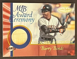 BARRY BONDS 2001 TOPPS GOLD ETIKETT MLB AWARDS ZEREMONIE FLEDERMAUS RELIKT HR CHAMP GLR-BB1 - Bild 1 von 2