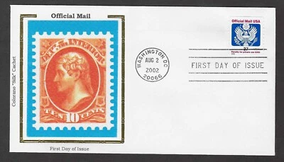 #O159 37c Official Mail - Great Seal - Colorano "Silk" FDC Coil Single - Image 1 of 2