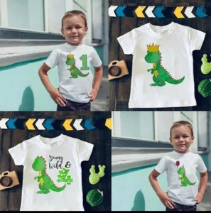maglietta t shirt maniche corte drago 3 anni bambino compleanno festa draghetto - Imagen 1 de 2